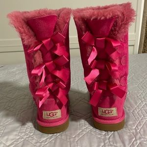 UGG Kids Bailey Bow Tall Boots rock rose (hot pink)